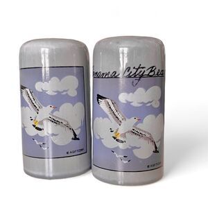 A Gift Corp Panama City Seagulls Souvenir Ceramic Salt Pepper Shakers Stoppers